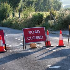 Notice of full road closure, Whitfield Road, Radstone - 16th September - 5th October